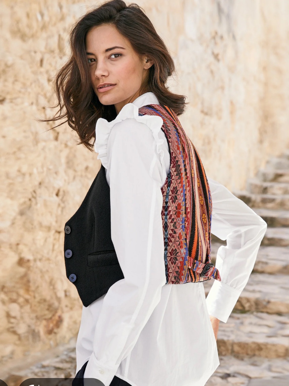 Peruvian Connection Striped Aguayo Vest